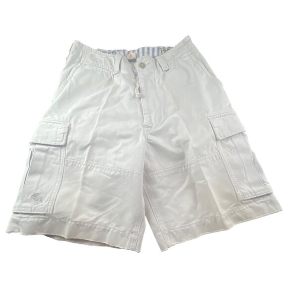 Abercrombie & Fitch Mens Kakhi Cotton Cargo Shorts 32 Waist With Pockets Y2K 90s - Picture 1 of 11